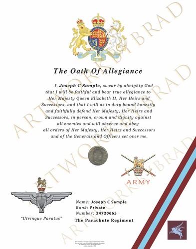 Parachute regiment oath of - parachute, regiment,