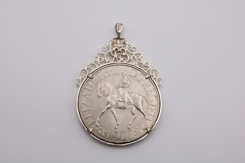 Silver jubilee coin pendant - , in