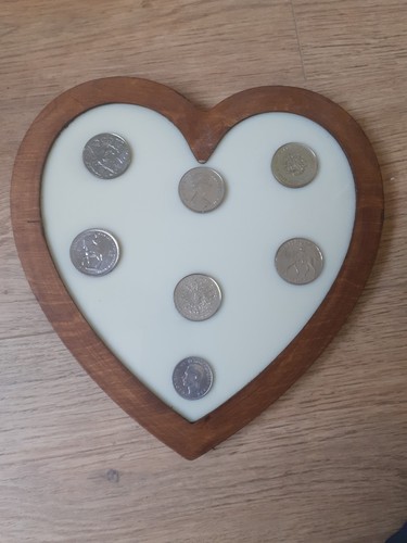 British coins heart shaped - british,
