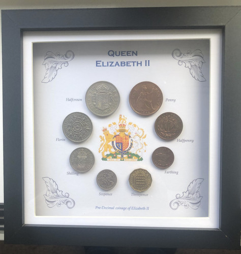 Framed british coins - framed,